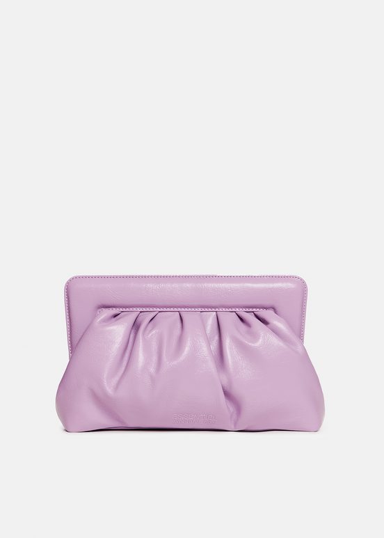 Lilac faux leather pouch