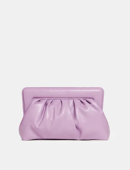 Pochette en faux cuir lilas