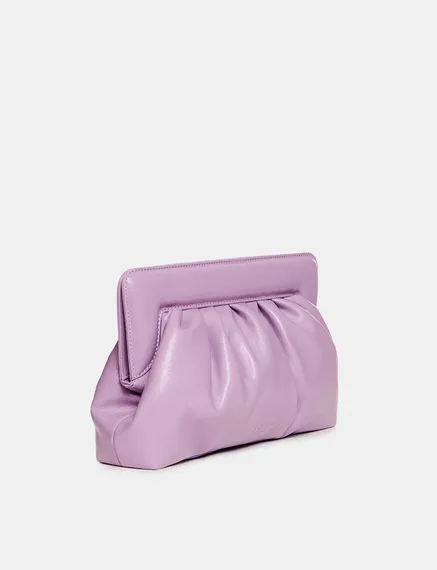 Pochette en faux cuir lilas