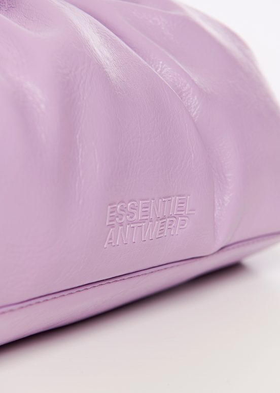 Lilac faux leather pouch