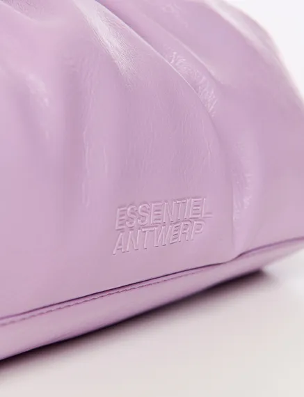 Lilac faux leather pouch