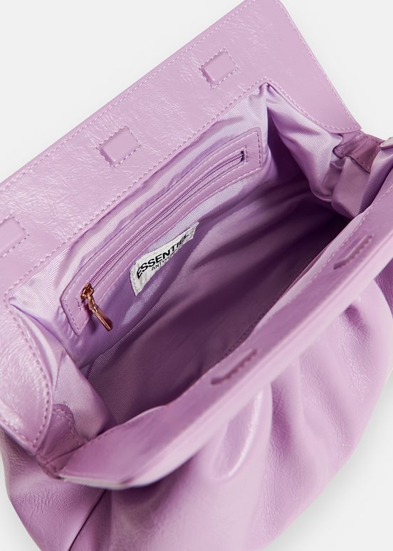 Lilac faux leather pouch