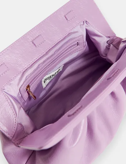 Lilac faux leather pouch