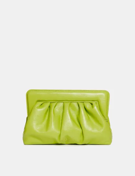 Pochette en faux cuir vert