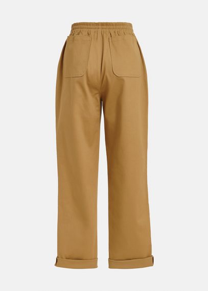 Camel tapered-leg pants