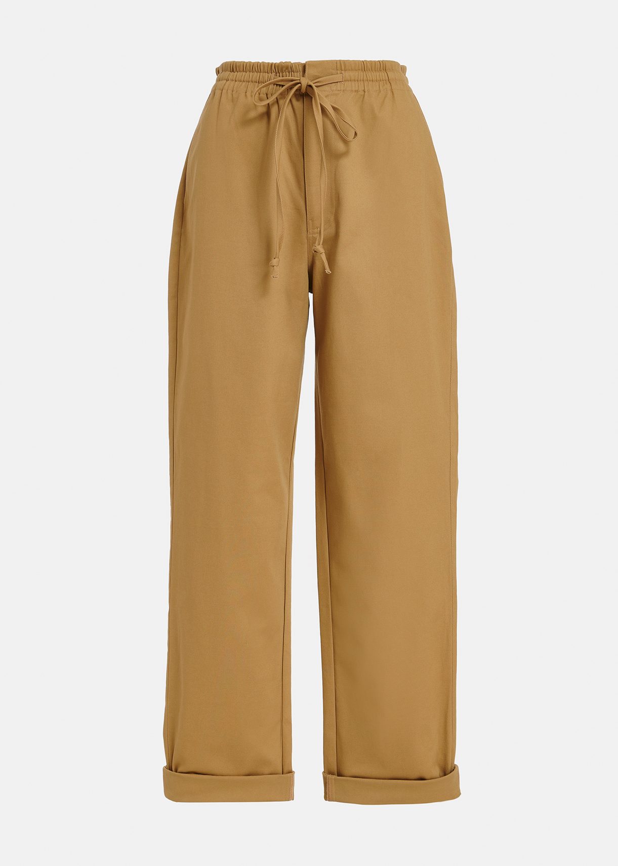 Camel broek met taps toelopende pijpen