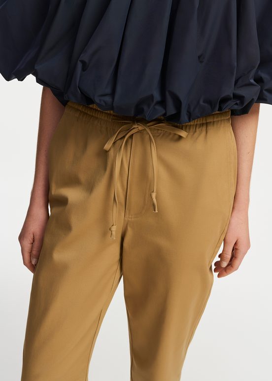 Camel tapered-leg pants