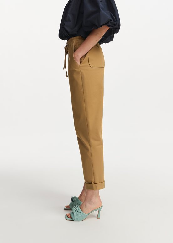 Camel tapered-leg pants