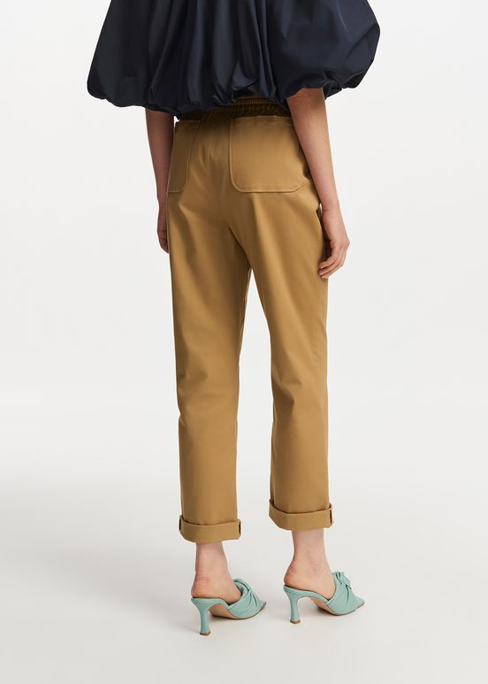 Camel tapered-leg pants