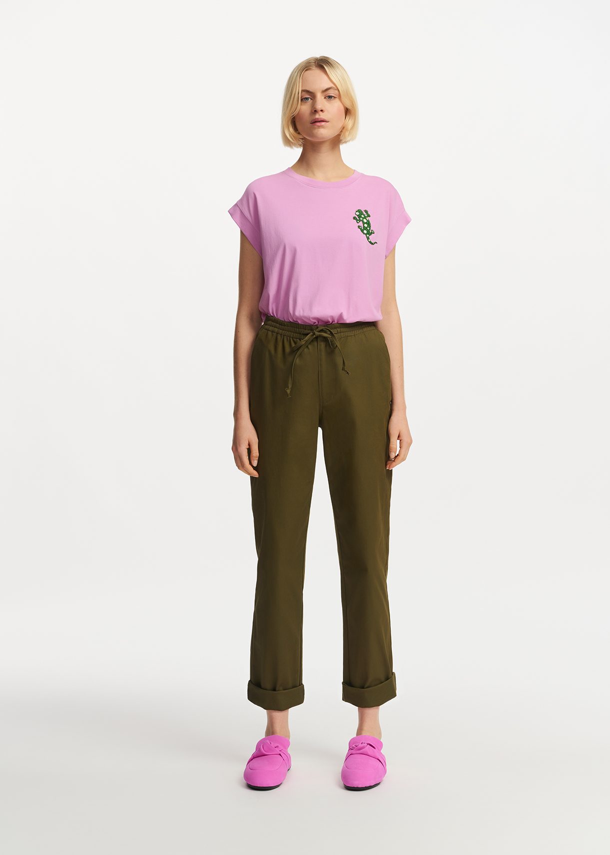 Dark green tapered-leg pants | Essentiel Antwerp United States