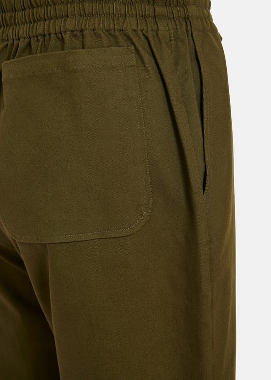 Dark khaki tapered-leg pants