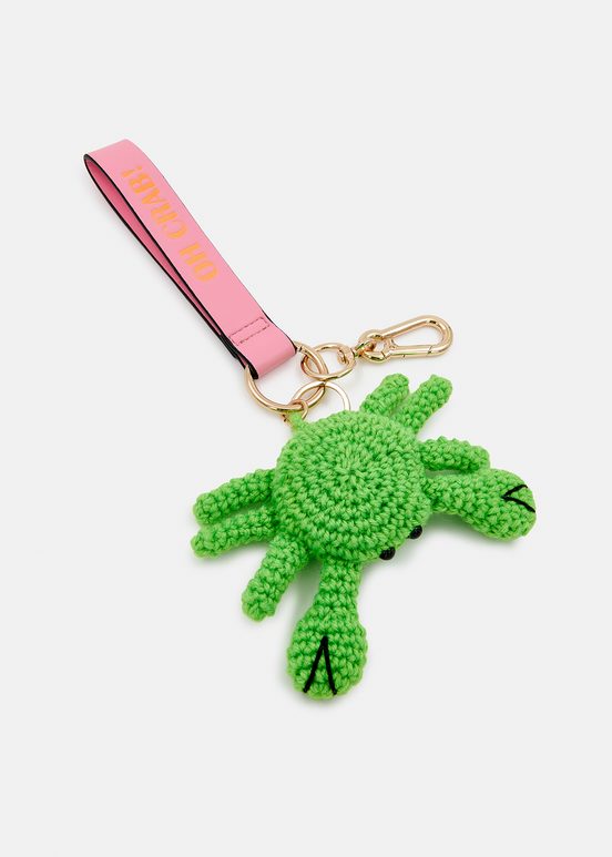 Green and pink crab-shaped keyhanger