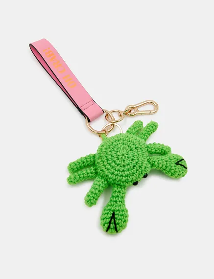 Green and pink crab-shaped keyhanger