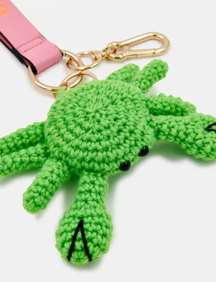 Green and pink crab-shaped keyhanger