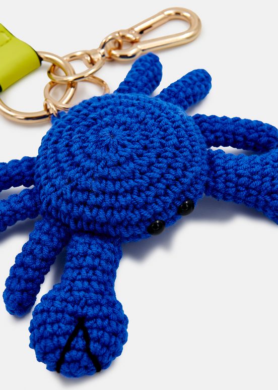 Dark blue and lime green crab-shaped keyhanger