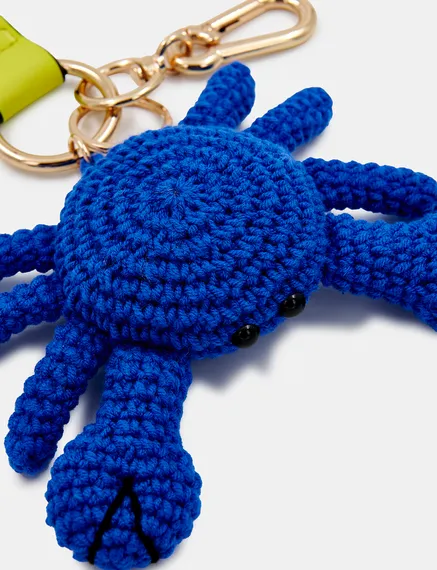 Dark blue and lime green crab-shaped keyhanger