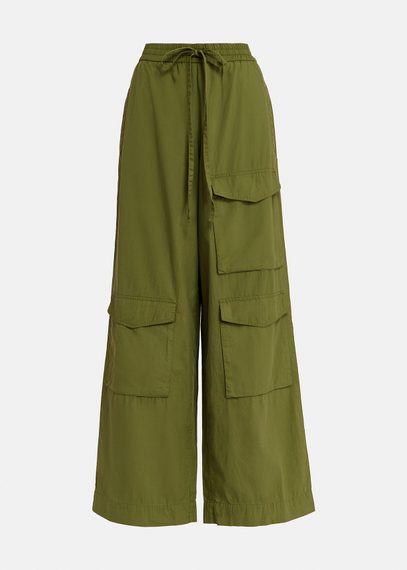 Khaki cotton cargo pants