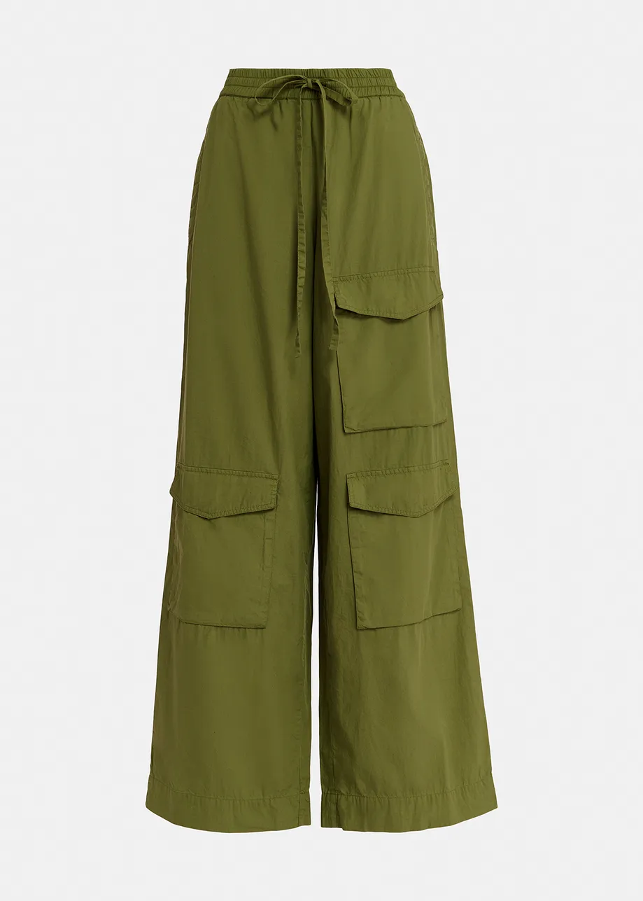 Khakifarbene Cargohose aus Baumwolle