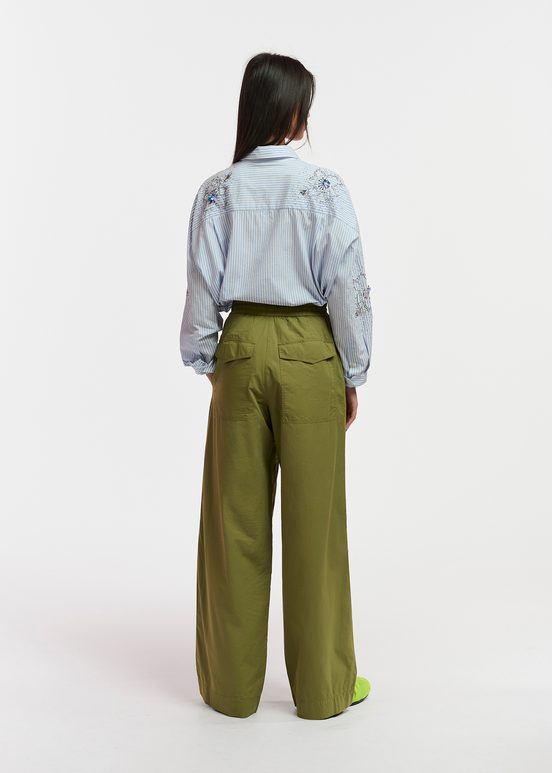 Khaki cotton cargo pants