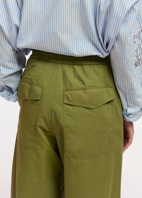 Khaki cotton cargo pants