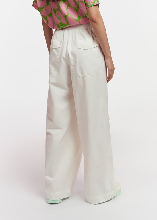 Pantalon treillis en coton blanc