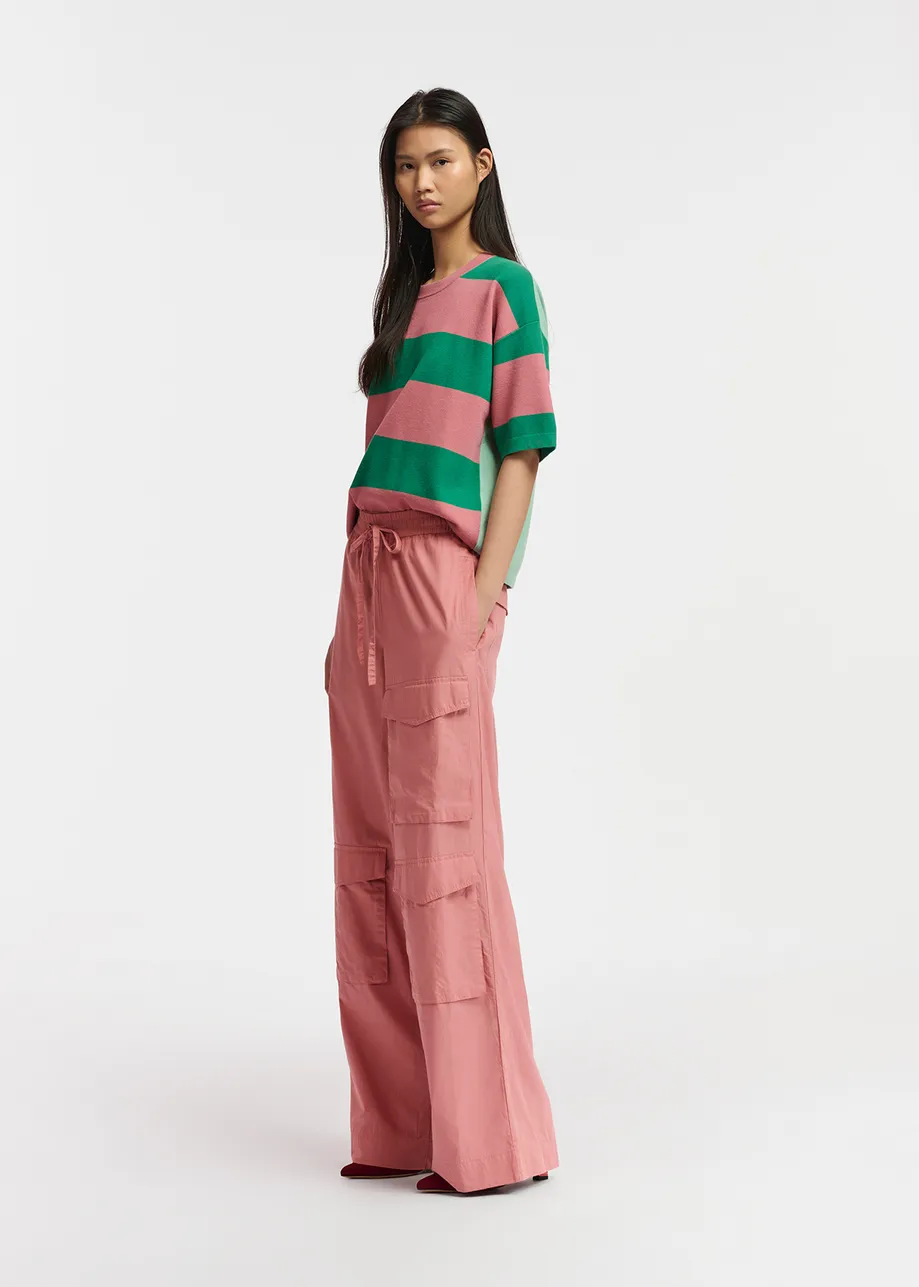 Vintage pink cotton cargo pants