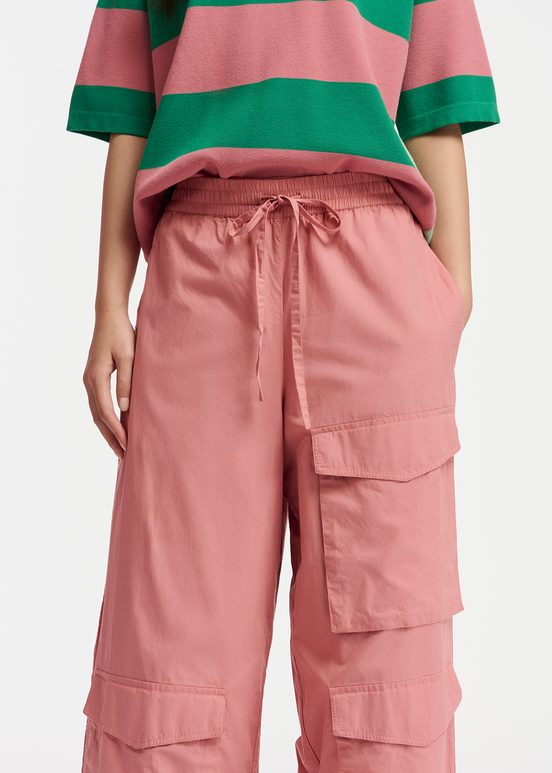 Vintage pink cotton cargo pants