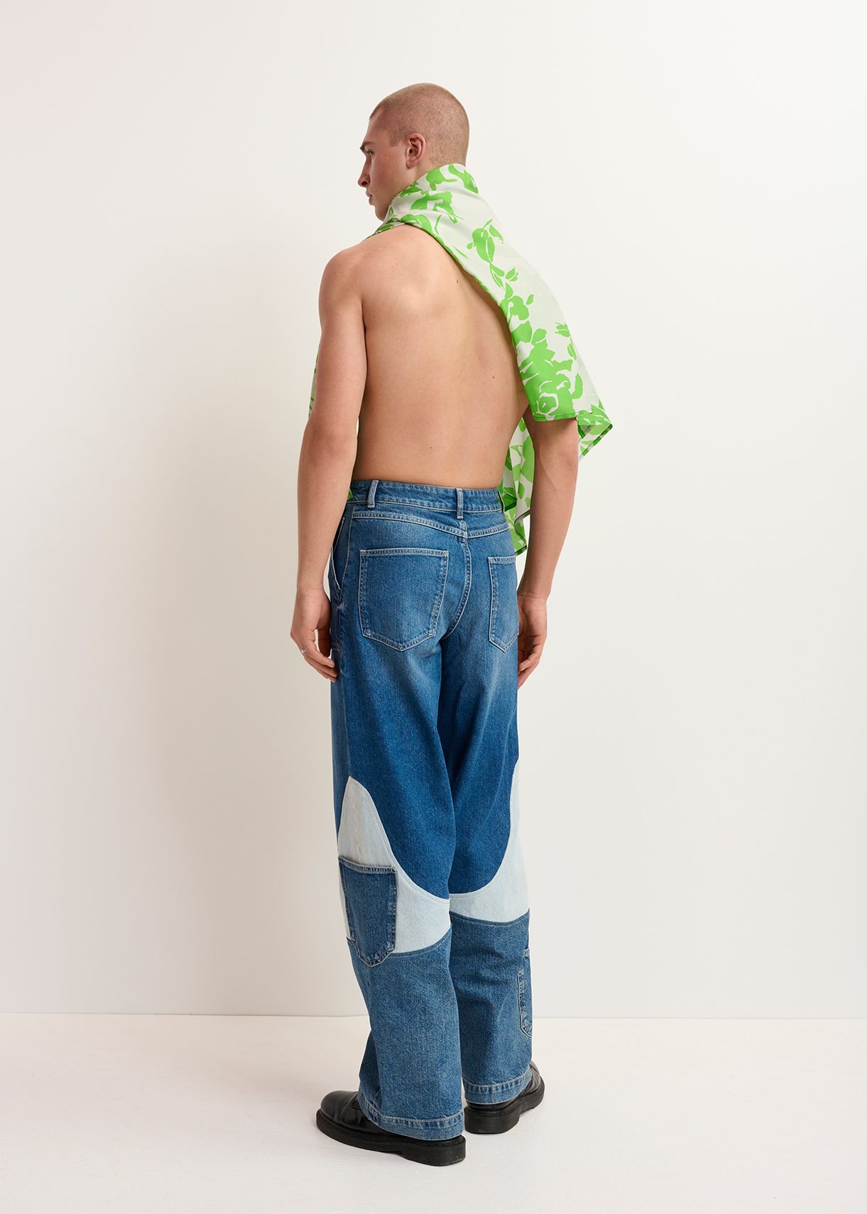 Wide-leg patchwork blue jeans | Essentiel Antwerp United States
