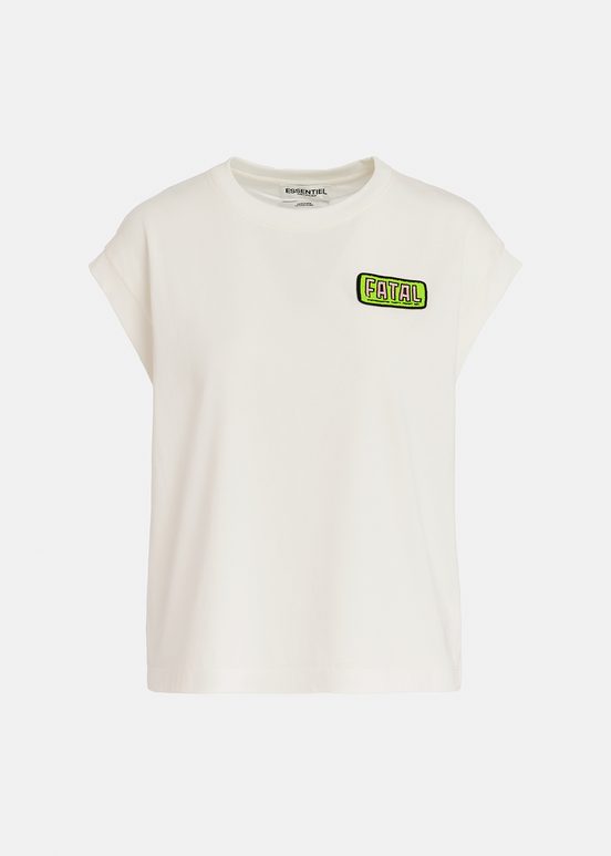 Off-white organic cotton T-shirt with embroidery 