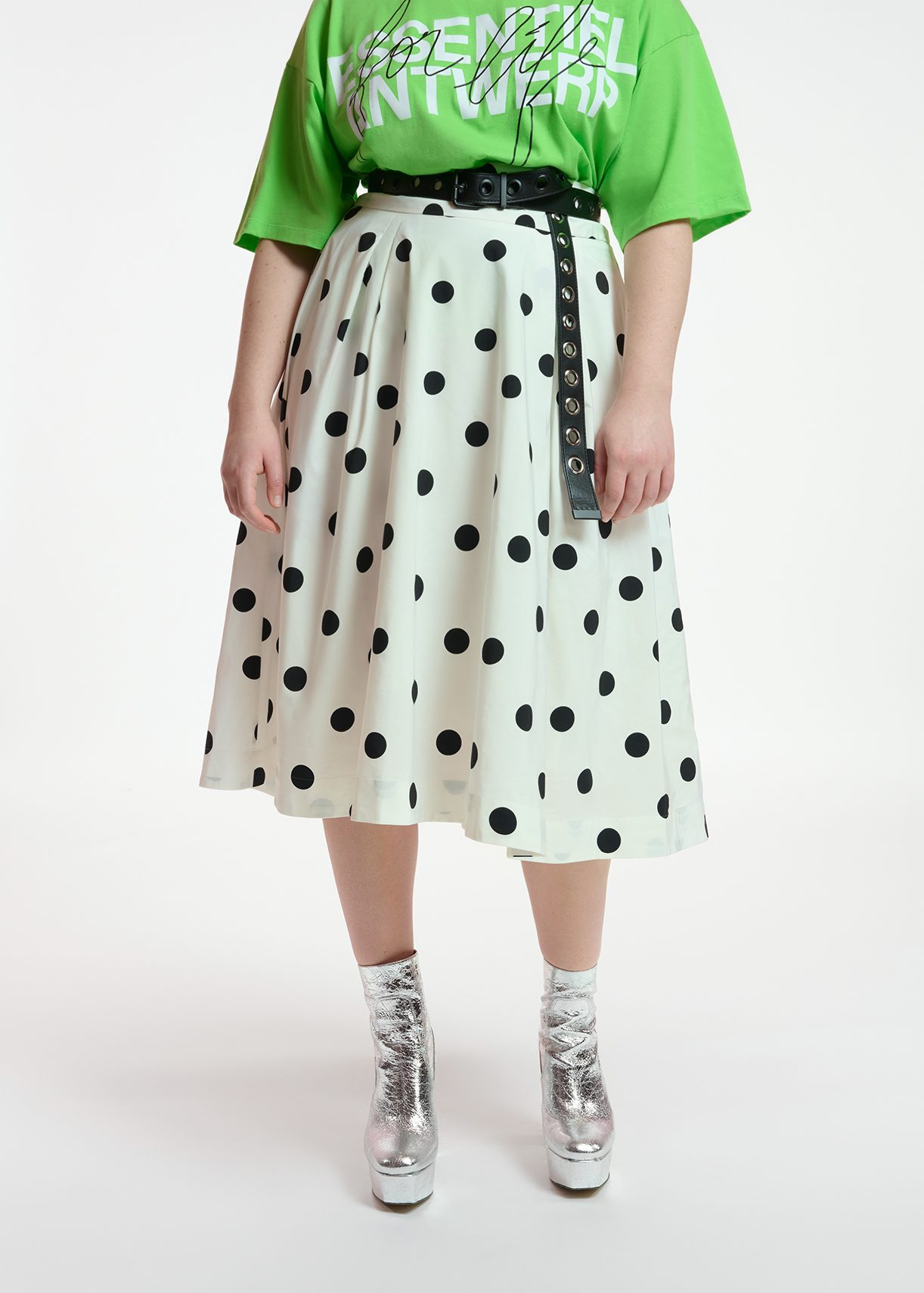 Polka dot shop jacquard skirt zara