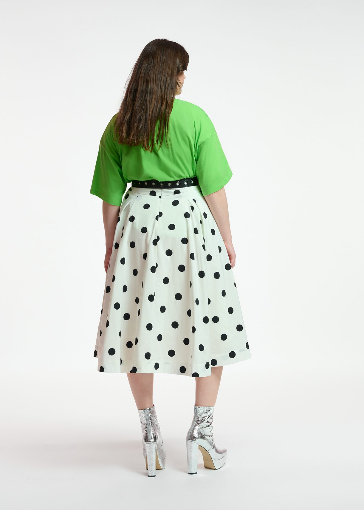 Long pleated polka outlet dot skirt