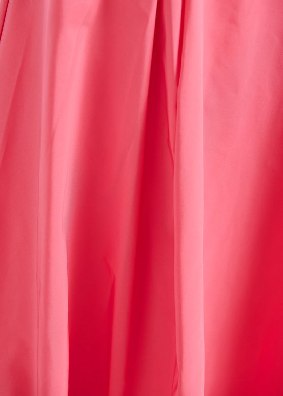 Pink pleated midi skirt