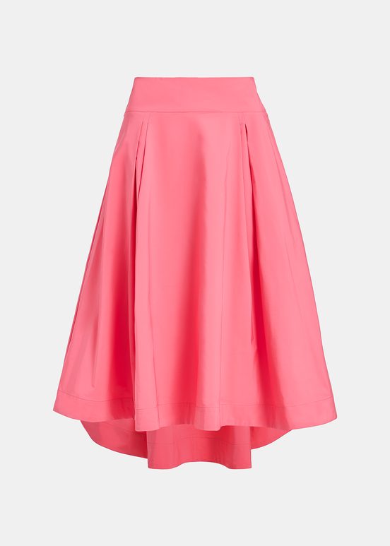 Roze midirok met plooien