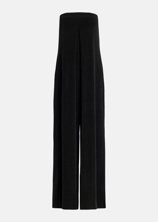 Black stretch-jersey pleated jumpsuit