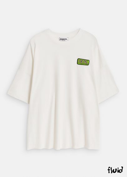 Off-white organic cotton T-shirt with embroidery 