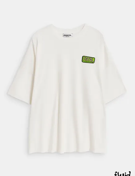 Off-white organic cotton T-shirt with embroidery 