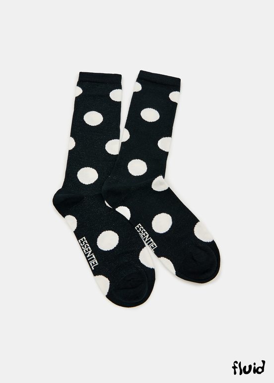 Chaussettes noires et blanches à pois - pointure 43-45