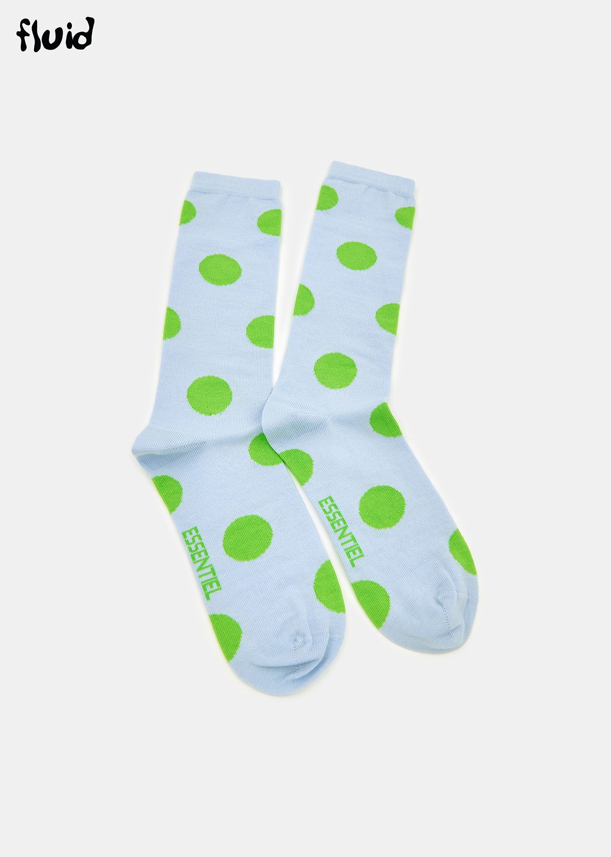 Hellblaue und grüne Socken mit Punkten - Größe 43-45