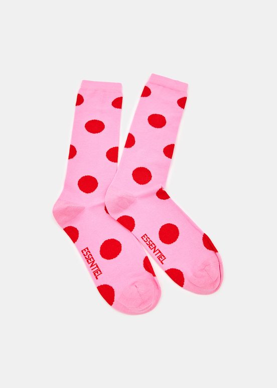 Chaussettes à pois rose et rouges