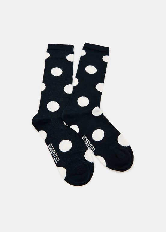 Black and white polka-dotted socks