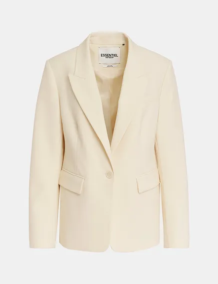 Blazer écru à coupe ajustée