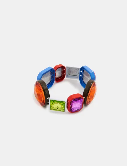 Multicolor rhinestone bracelet