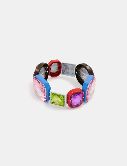 Multicolor rhinestone bracelet