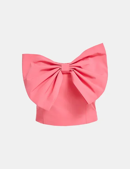 Pink bustier top with bow