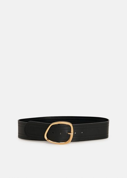 Black leather waist belt