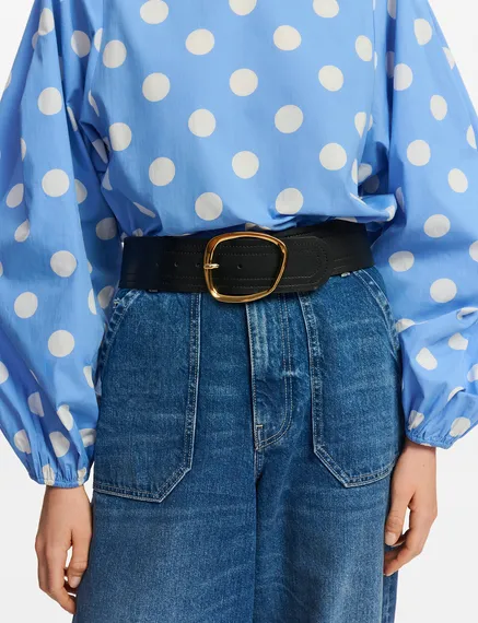 Ceinture de taille en cuir noir