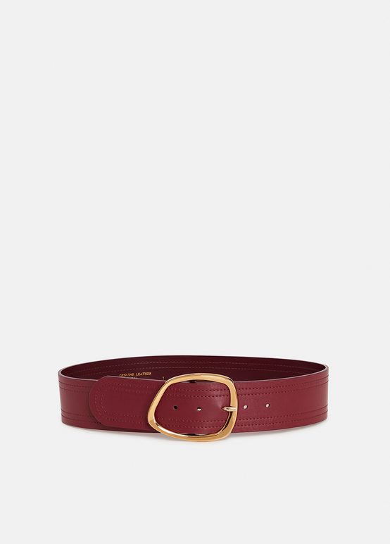 Ceinture de taille en cuir bordeaux