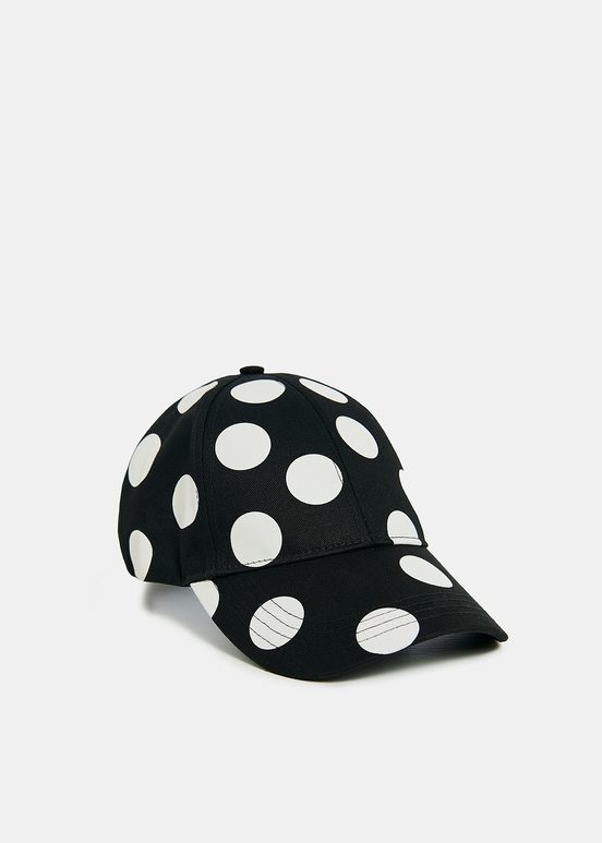 Black and white dotted baseball cap