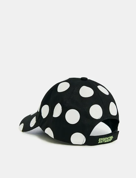 Black and white dotted baseball cap