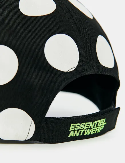 Black and white dotted baseball cap